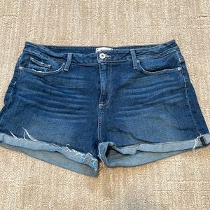 Paige Jimmy Jimmy Shorts Denim Raw Hem Size 32